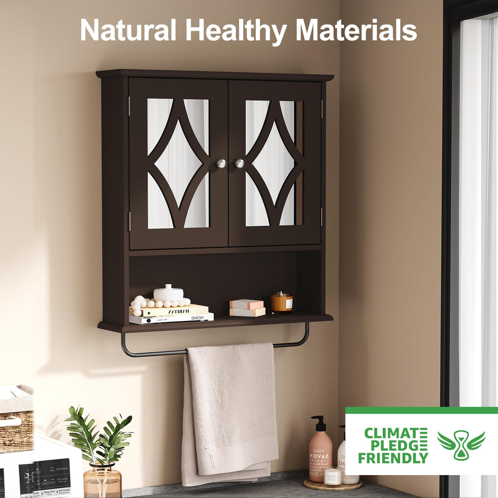 Wall Mounted Bathroom Medicine Cabinet with Towel Rack 22x25 inch M291