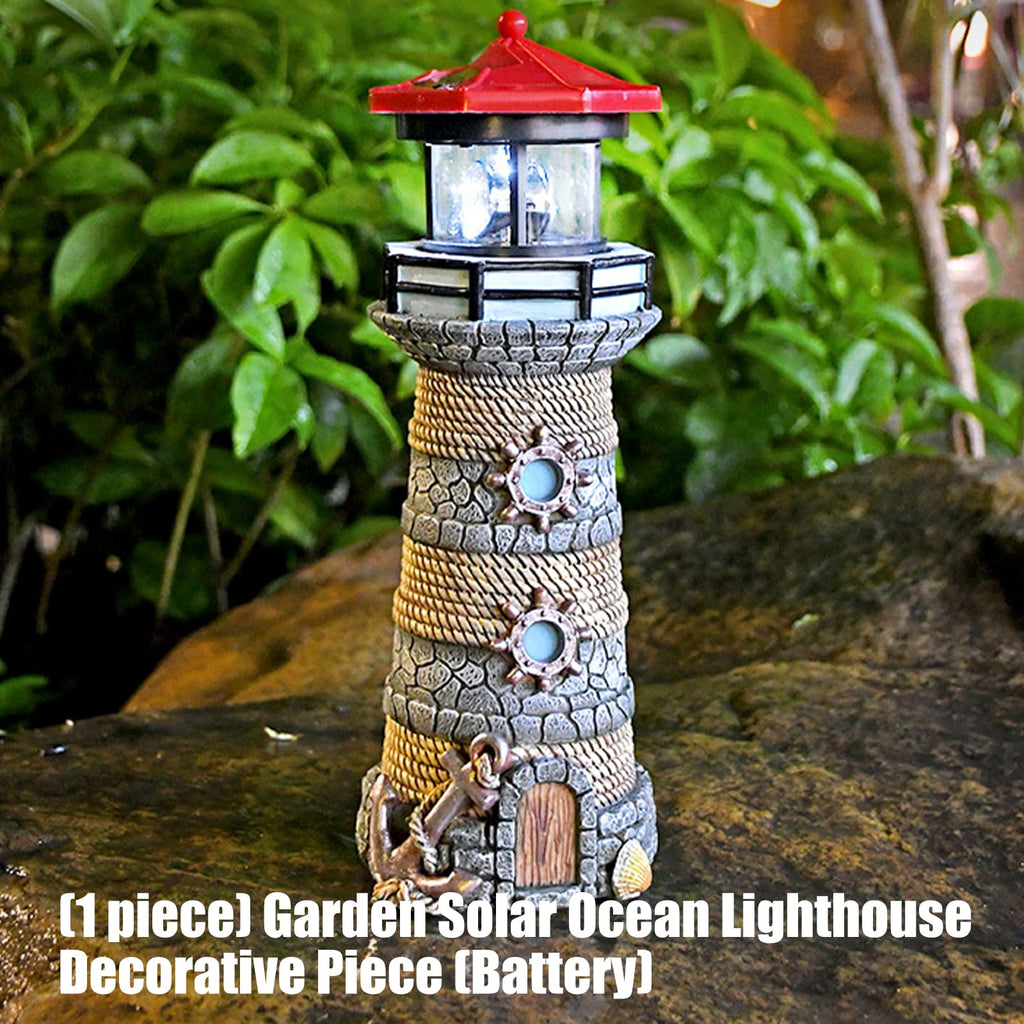 Solar Powered Resin Lighthouse Ornament P88693