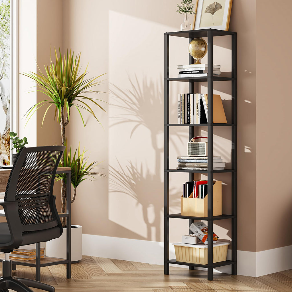 6-Tier Tall Narrow Bookshelf X255