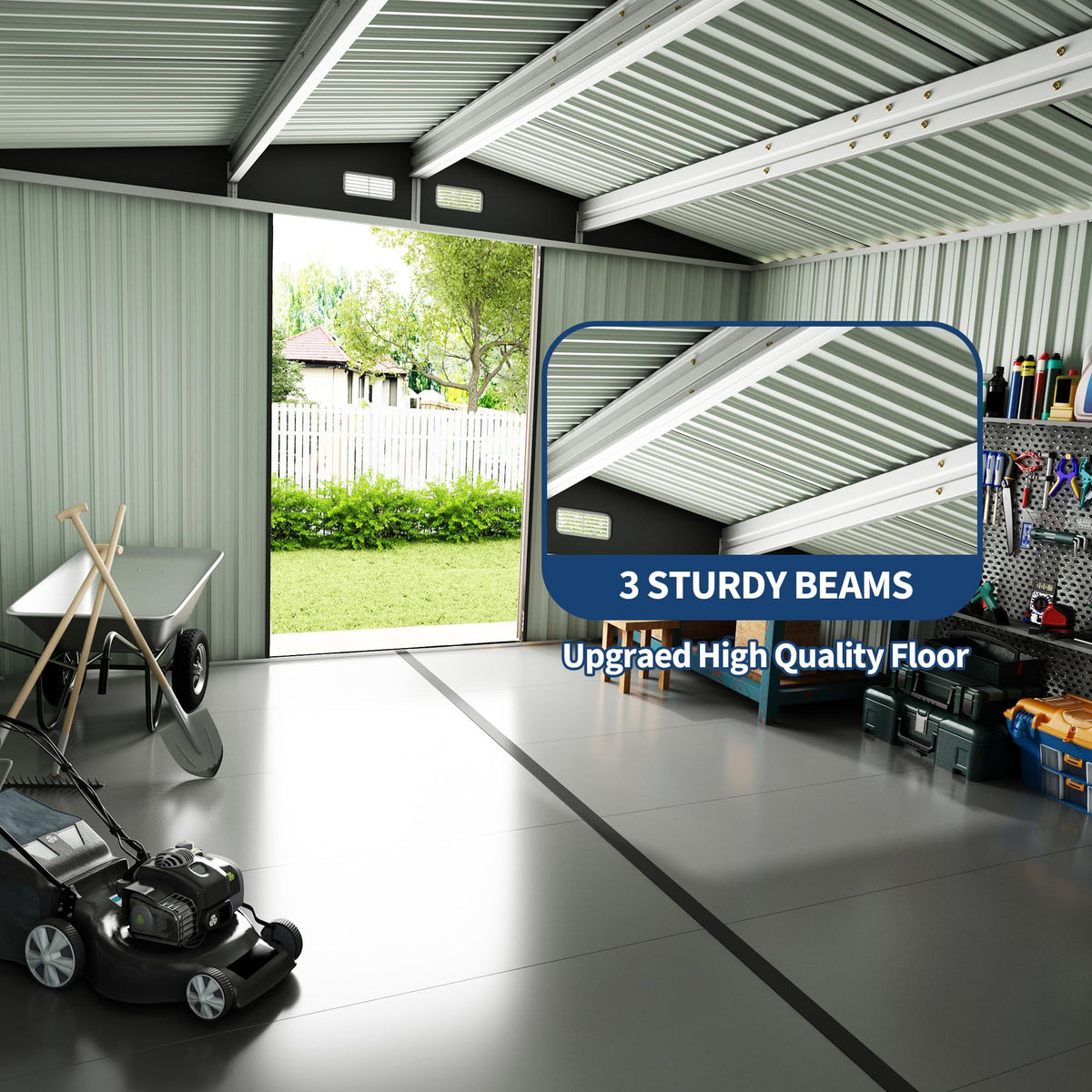 10X14 Ft Galvanized Steel Metal Storage Shed Z468507