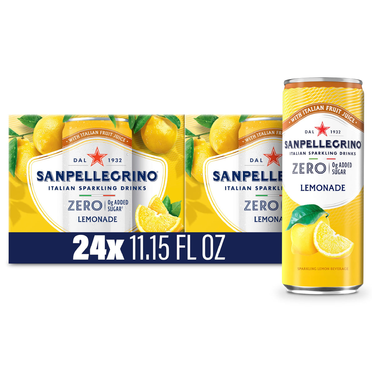 Italian Sparkling Lemonade 24 Pack of 11.15 Fl Oz Cans D833