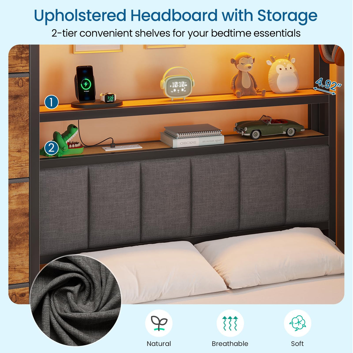 Twin Over Twin Bunk Bed with 8 Drawers and Storage Headboard M877386