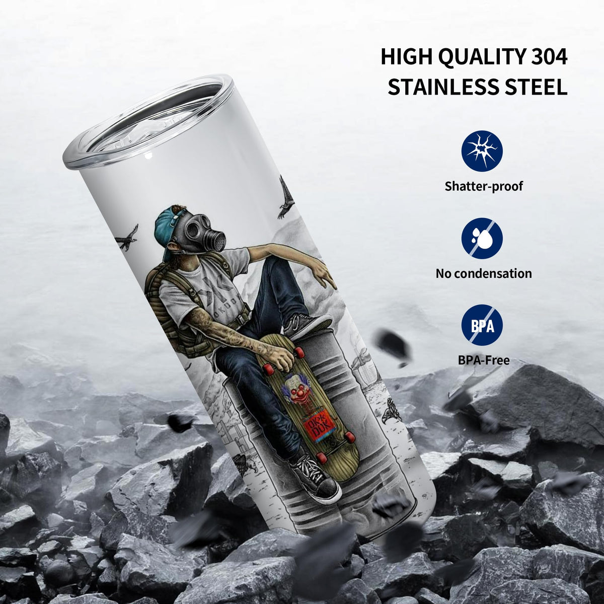 10pcs 20oz Sublimation Tumblers Stainless Steel Blanks Cups H89814