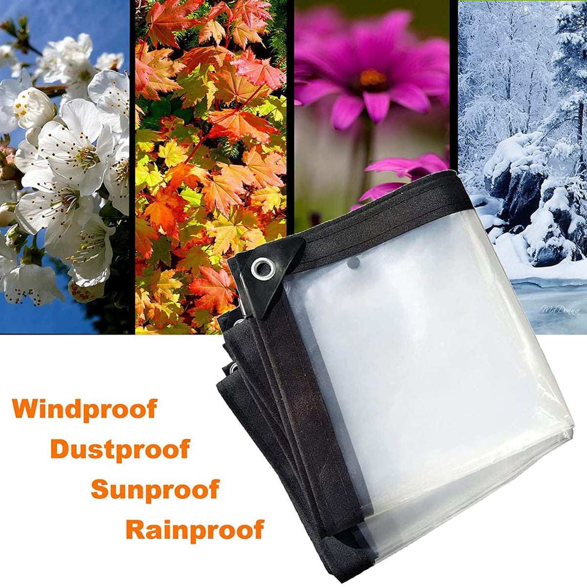 Heavy Duty Waterproof Clear 3x3ft Poly Tarp with Grommets V496888