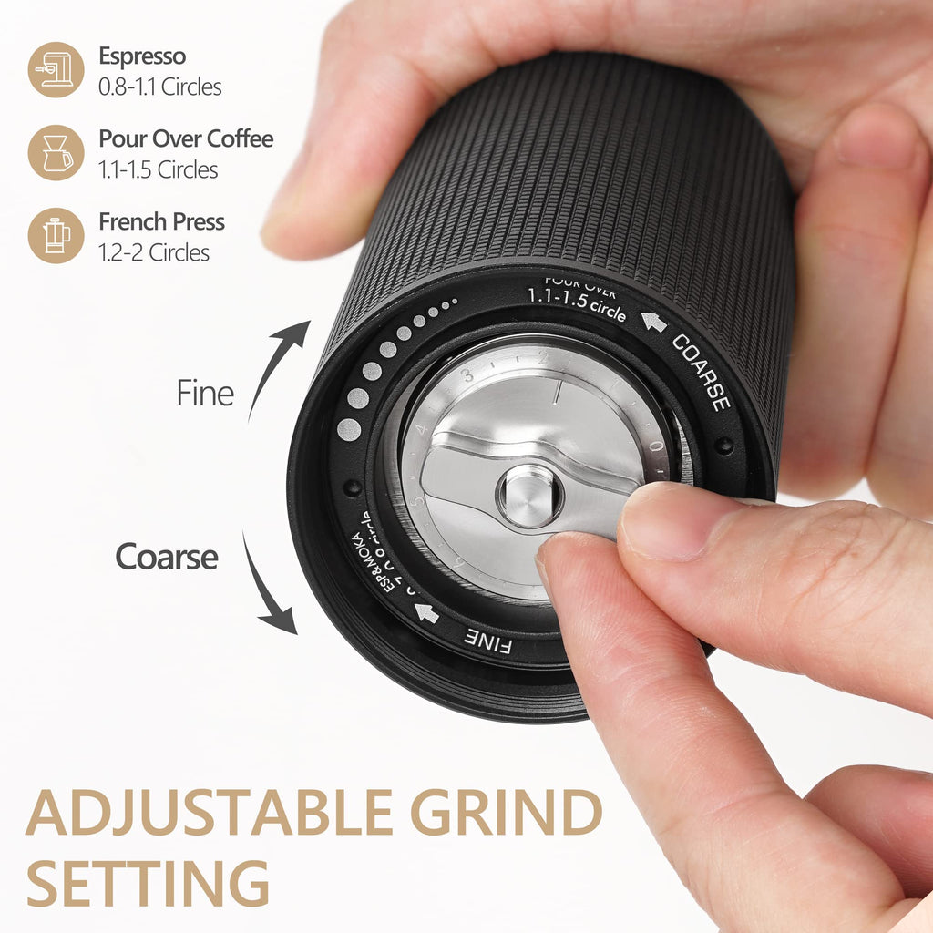Manual Coffee Grinder with Adjustable Grind Setting Stainless Steel Conical Burr R833075