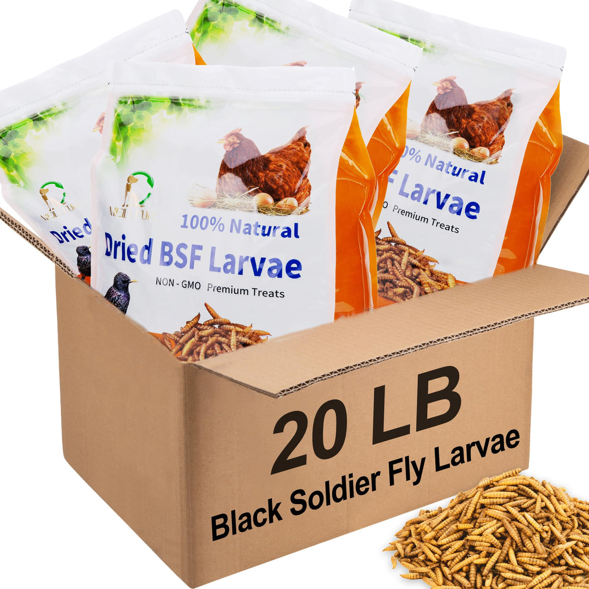 Black Soldier Fly Larvae Chicken Feed 20LB N1850