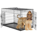48-Inch Double Door Folding Metal Wire Dog Crate with Divider K500837