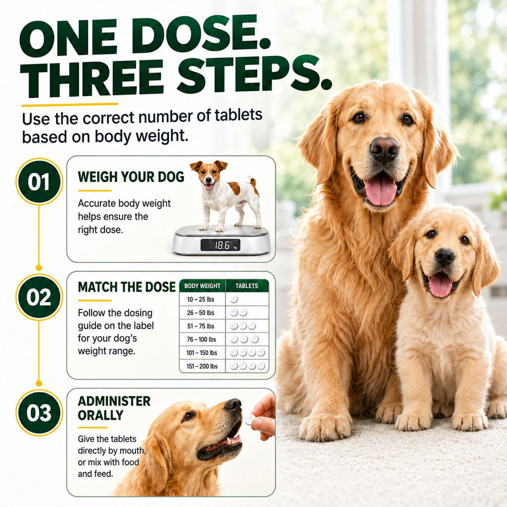 Dewormer for Dogs, 4-Way Wormer, 100 Count D572