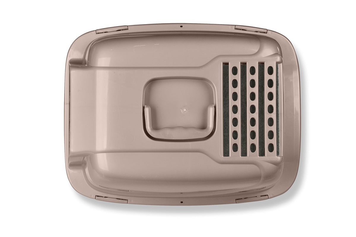 Large Enclosed Sifting Cat Pan with Odor Door, Hooded, Beige D388