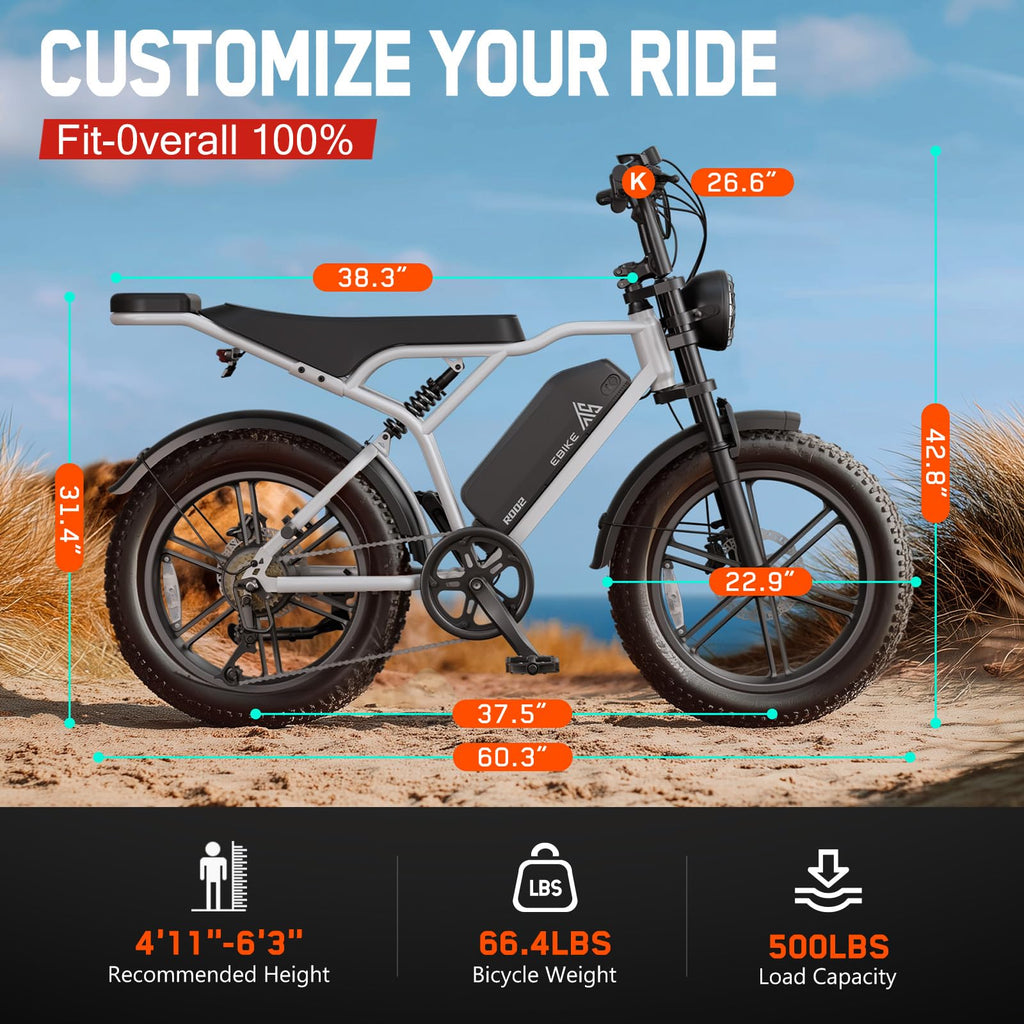 48V 15/25Ah Battery 2000W Peak Motor Electric Bike Y269