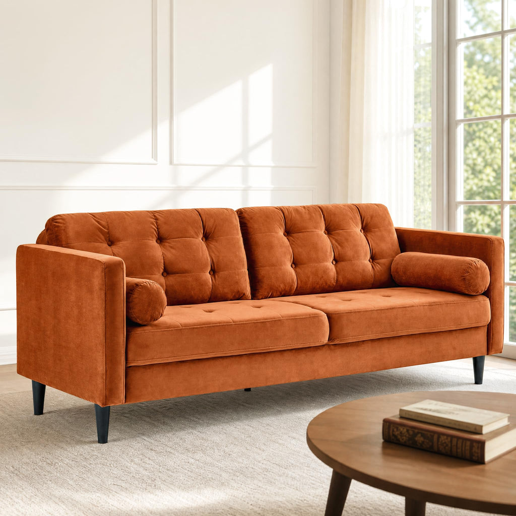 80" Velvet Sofa with Solid Wood Legs E143