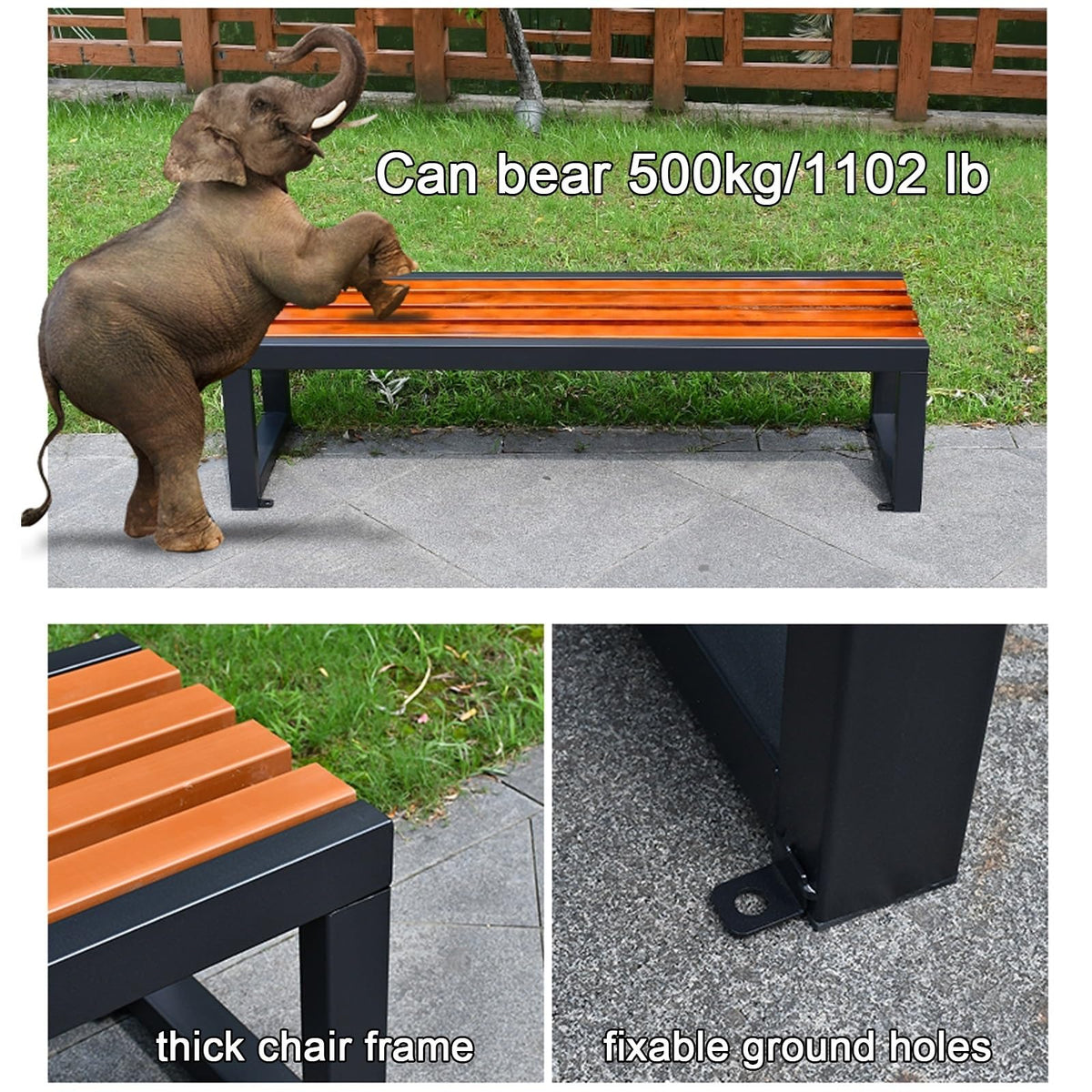 39.4" Cast Iron Outdoor Bench A3020
