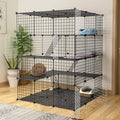 Cat Cage Indoor Playpen Metal Wire Kennel Small Animal Crate T79111
