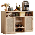 Rattan Wine Bar Cabinet with Storage V604245