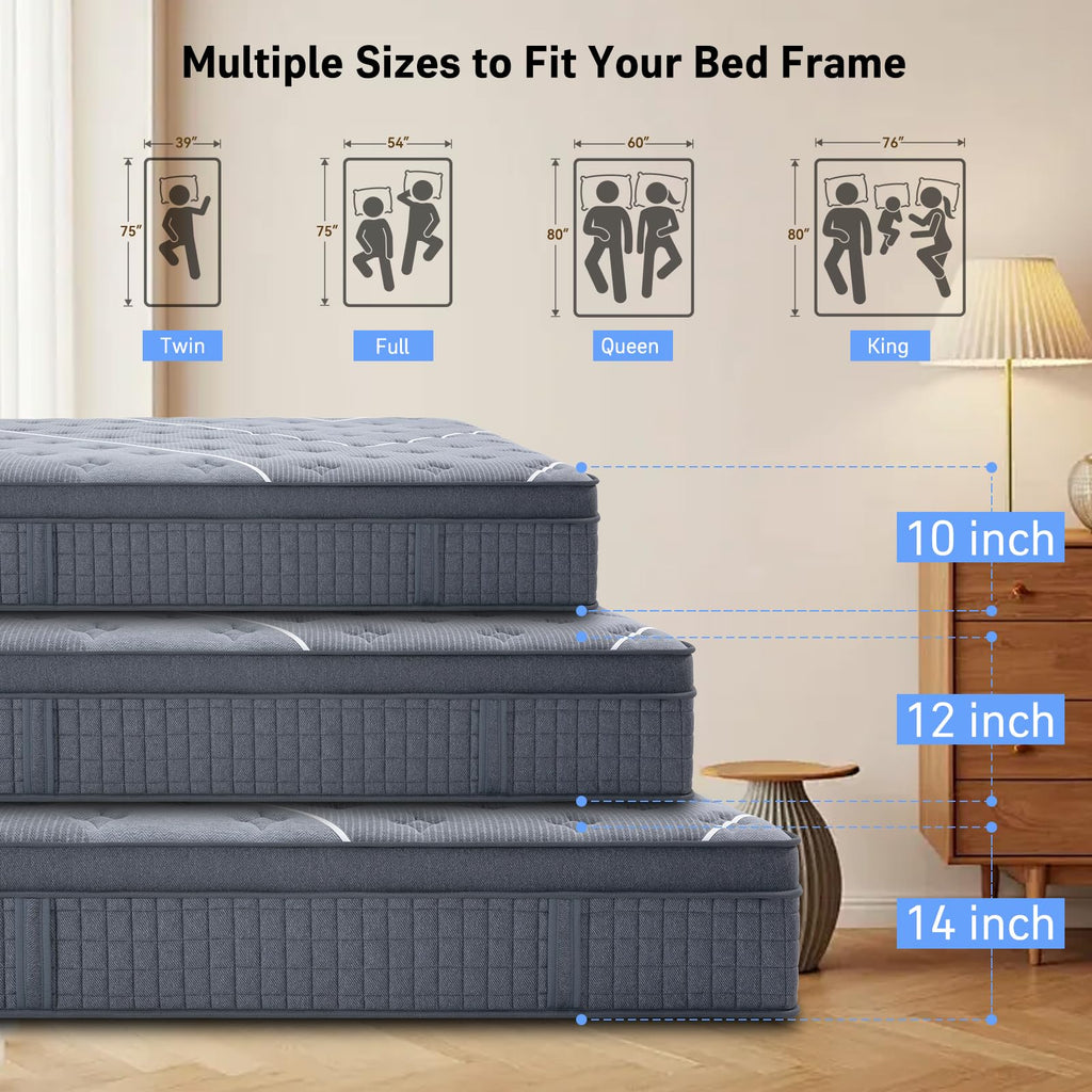 12 Inch Gel Memory Foam Hybrid Mattress H939