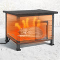 Heated Outdoor Cat House with Escape Door N652