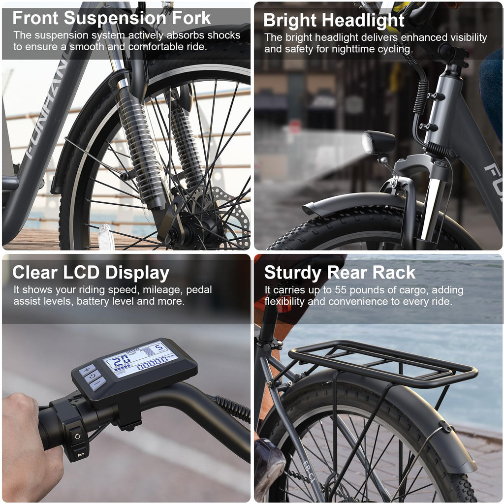 26" 1000W Electric Bike with 48V Battery, 7-Speed R89290