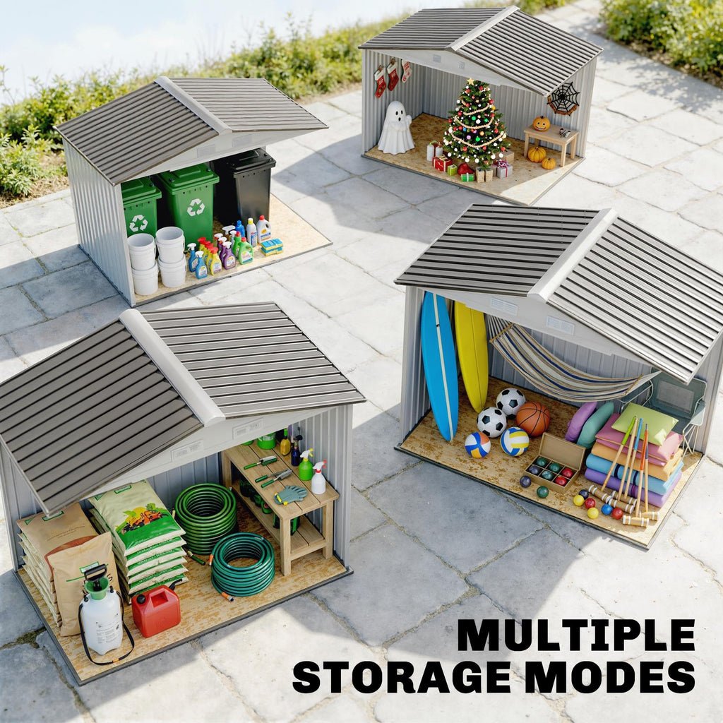 7' x 4' Metal Outdoor Storage Shed E135387