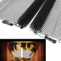 2 Pack Black Metal Fireplace Mesh Screen Curtain F648