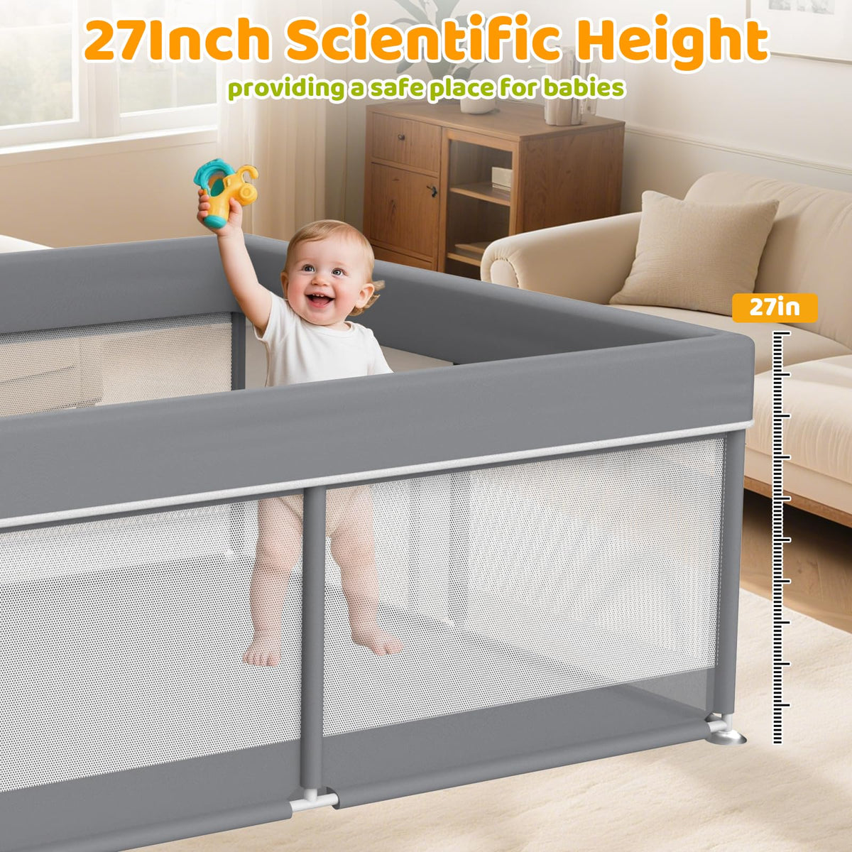 79x71 Inch Extra Large Baby Playpen T832091