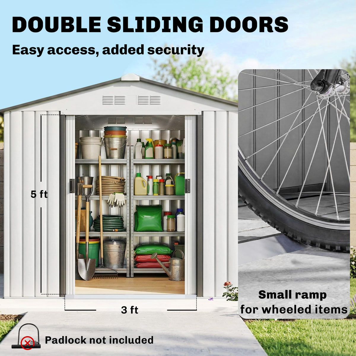 7' x 4' Metal Outdoor Storage Shed E135387