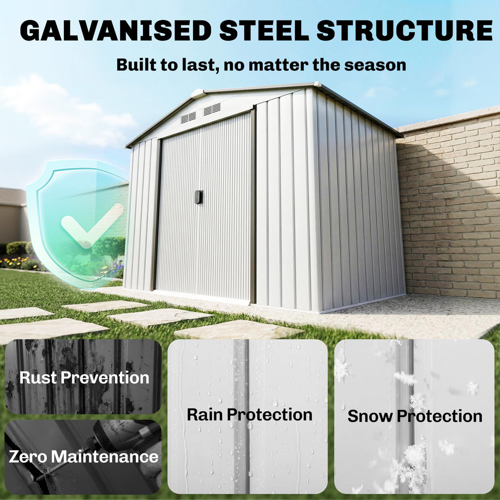 7' x 4' Metal Outdoor Storage Shed E135387