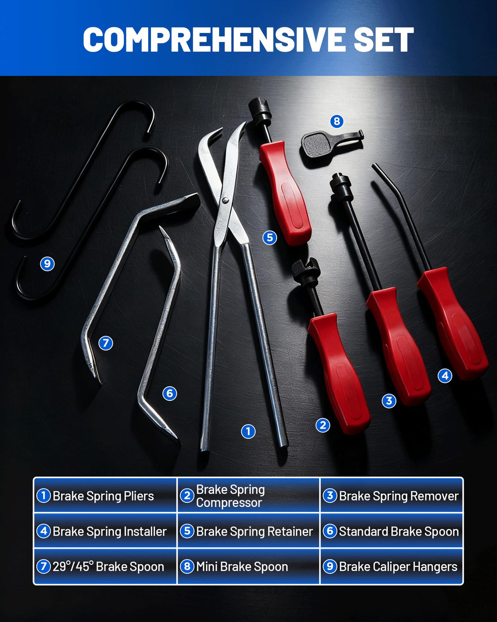 10-Piece Drum Brake Tool Kit with Case & Gloves U30454