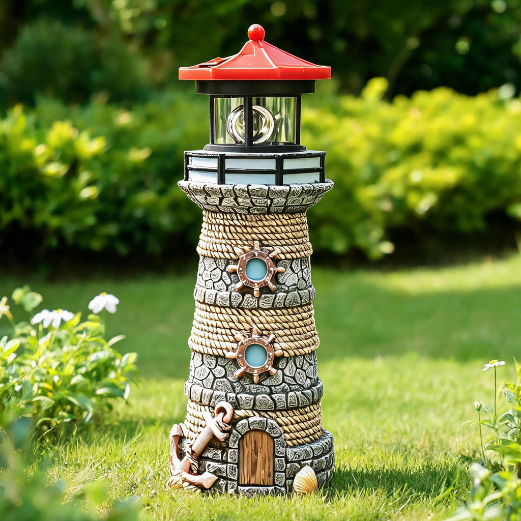 Solar Powered Resin Lighthouse Ornament P88693
