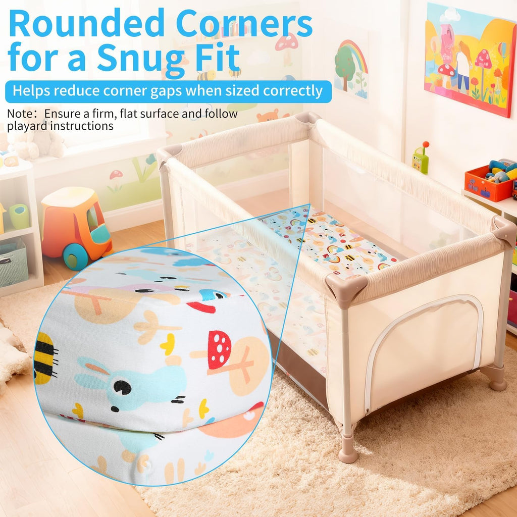 Trifold Pack and Play Mattress 38x26, Dual Sided Foldable Waterproof Washable Portable Crib Mattress Topper with Carry Bag P5237