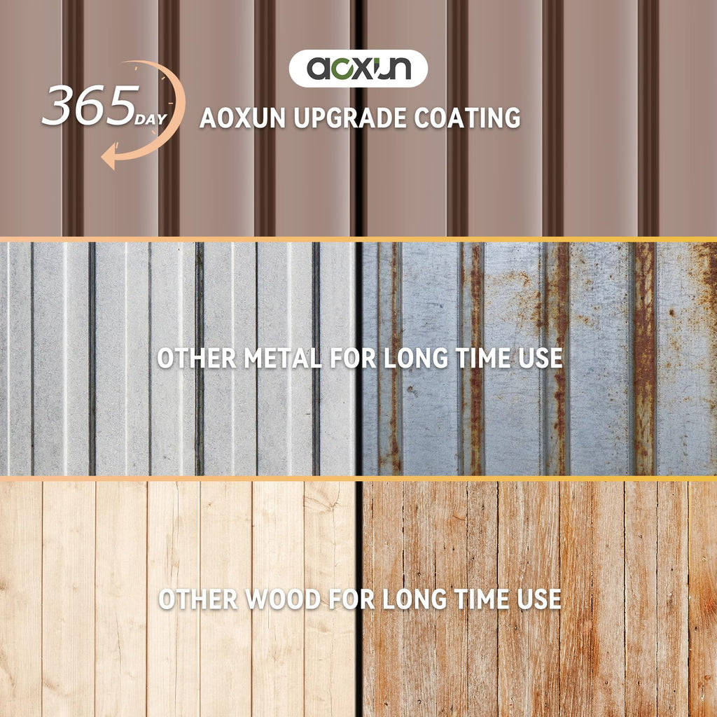 Brown Galvanized Steel Outdoor Storage Shed A48823