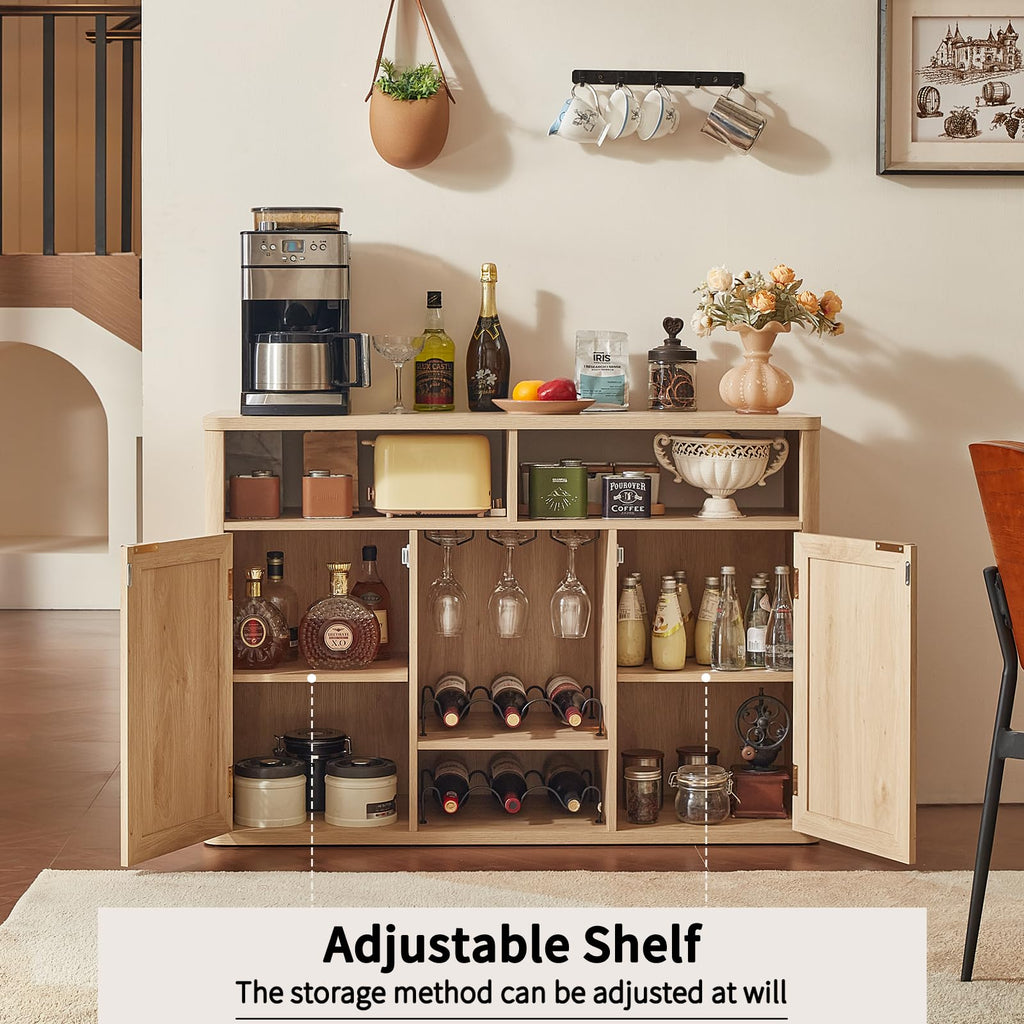 Rattan Wine Bar Cabinet with Storage V604245