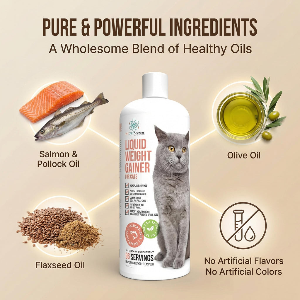 High Calorie Cat Weight Gainer Supplement Salmon Flavor 16oz F32600