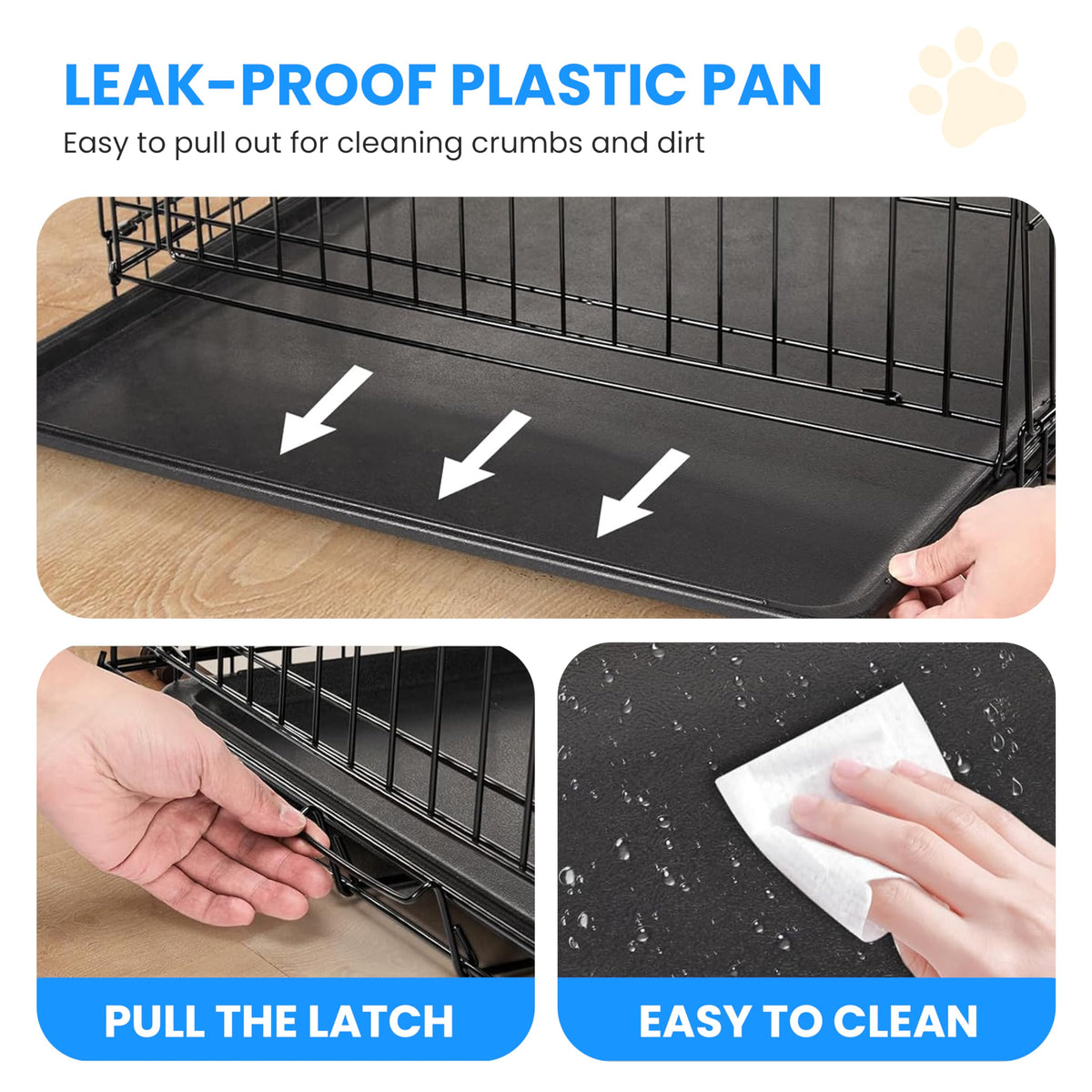 48-Inch Double Door Folding Metal Wire Dog Crate with Divider K500837