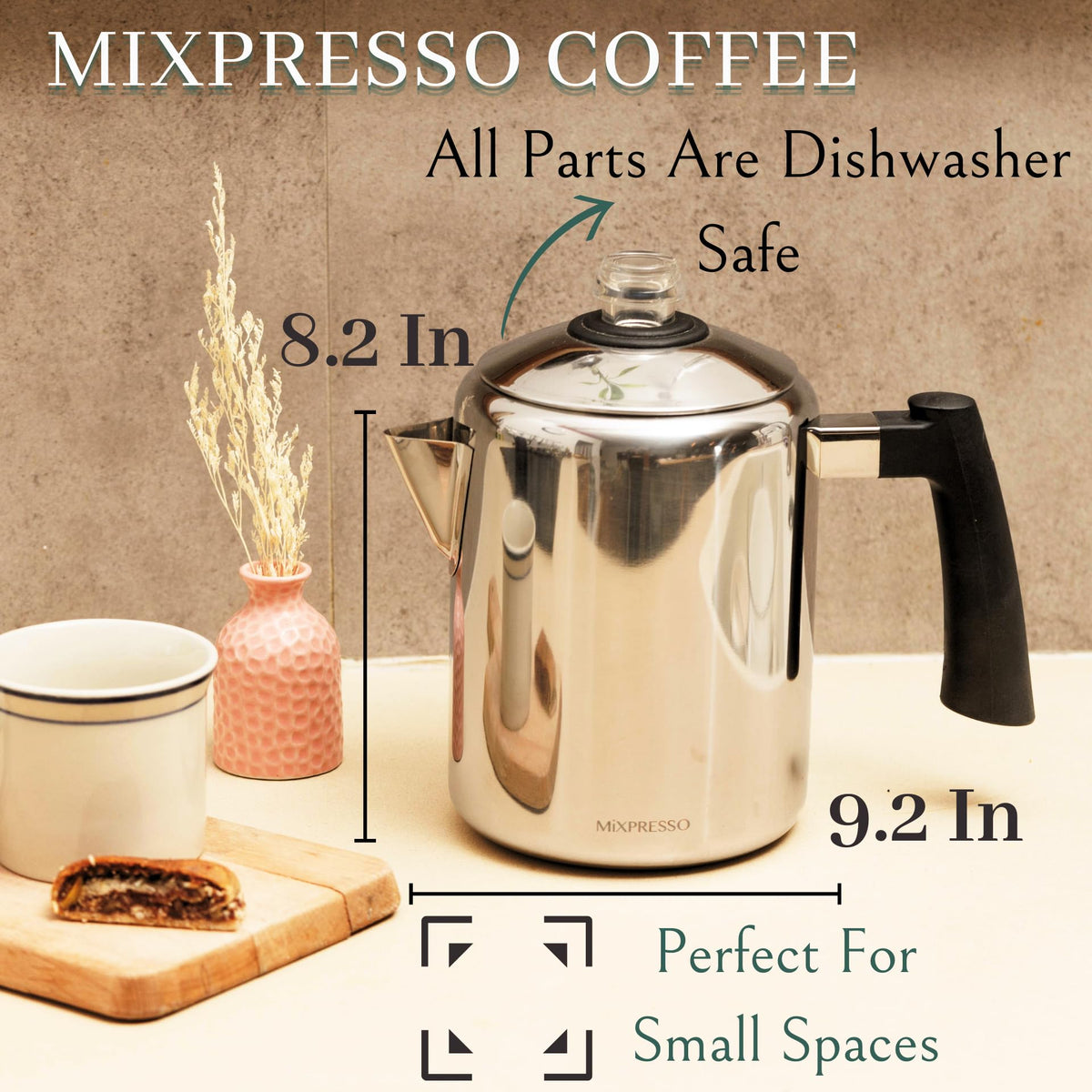 5-8 Cup Stainless Steel Stovetop Coffee Percolator E58245