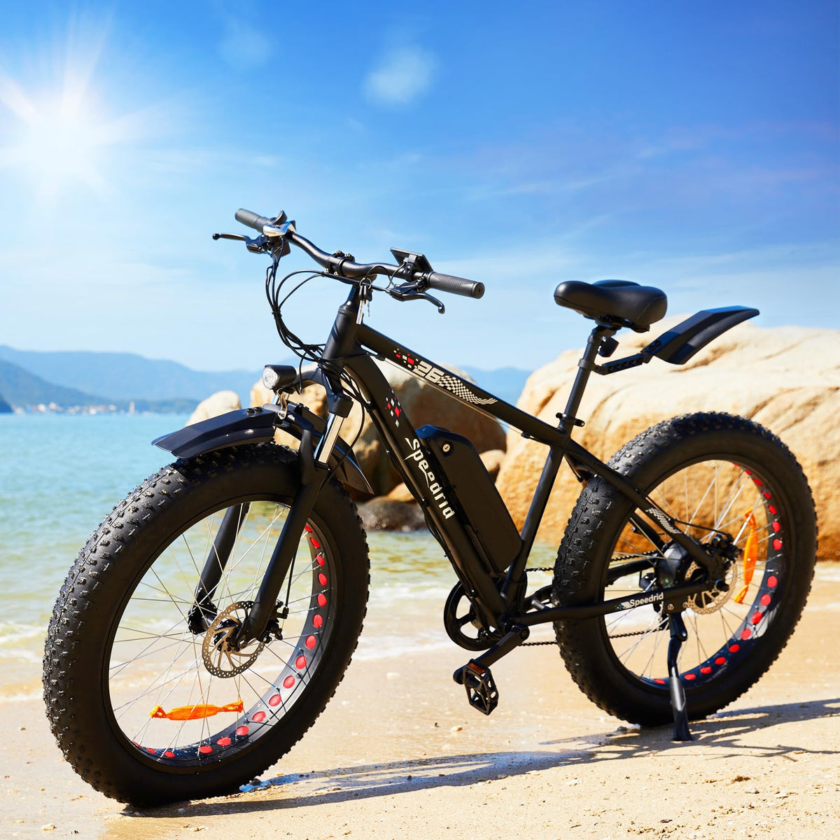 26" Fat Tire Electric Bike 750W 48V 7 Speed U3765