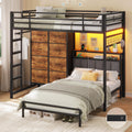 Twin Over Twin Bunk Bed with 8 Drawers and Storage Headboard M877386