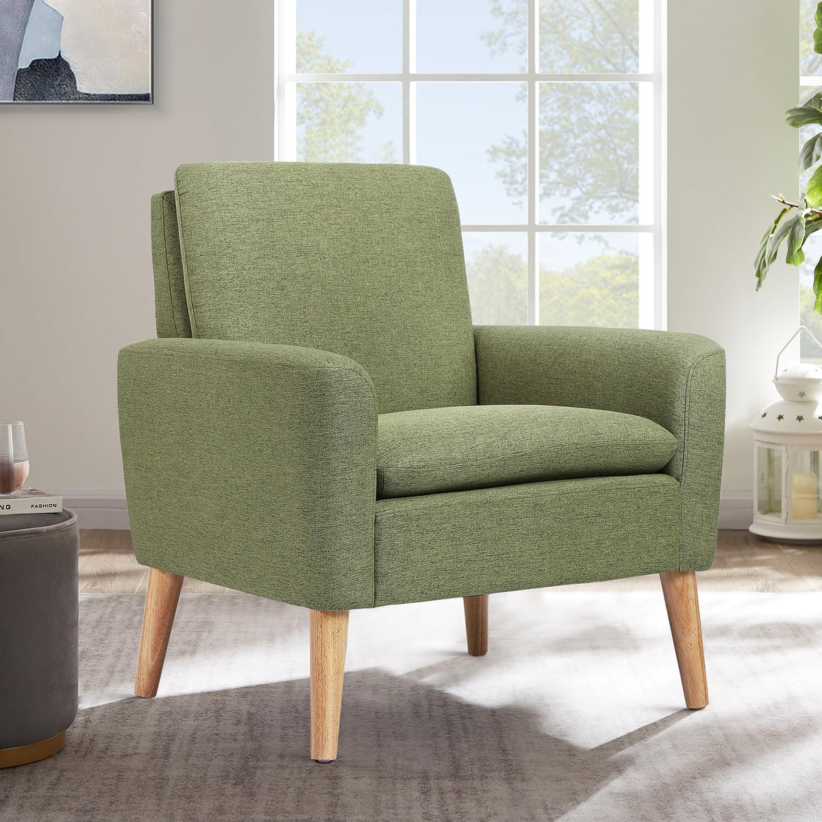 Set of 2 Green Upholstered Accent Chair P863