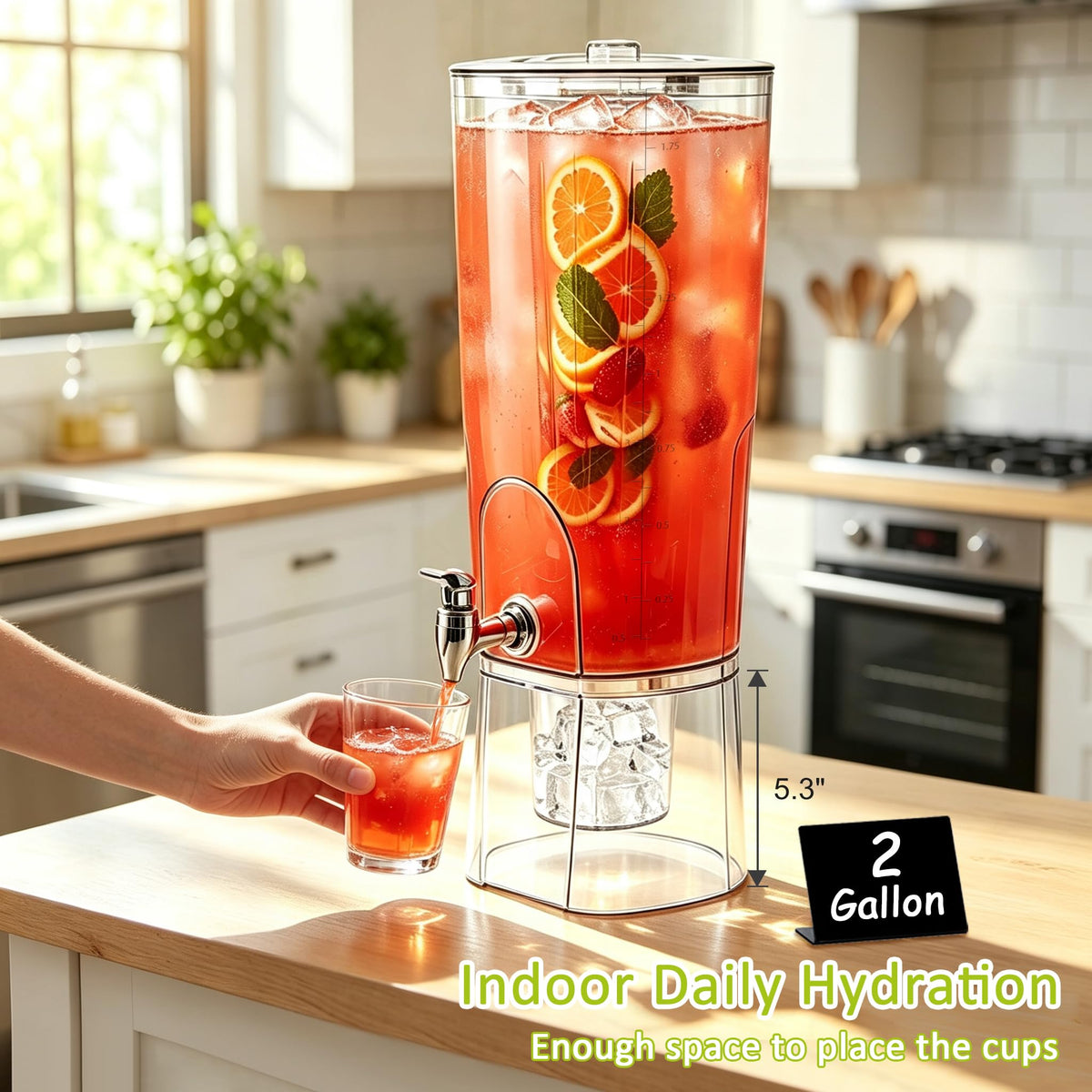 2 Gal Drink Dispensers with Stand & Fruit Infuser P6463