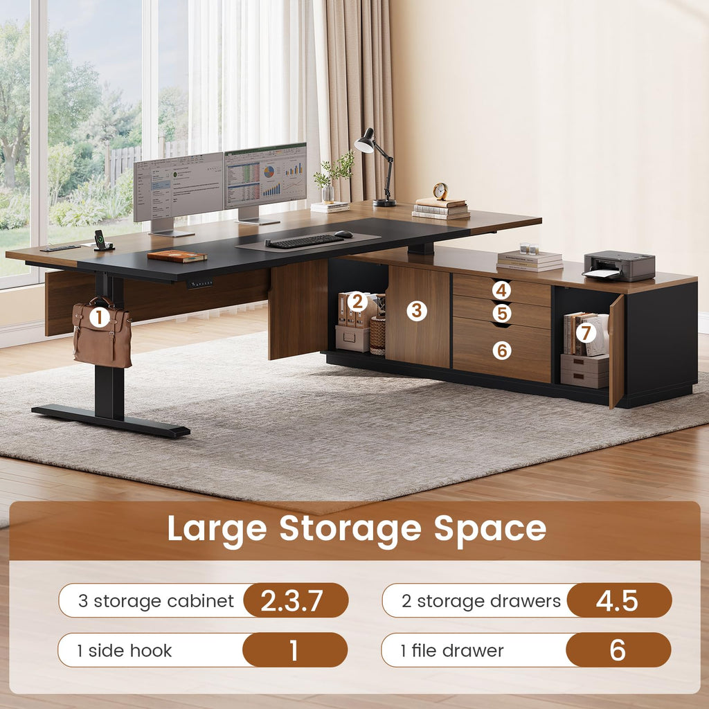 71" L Shaped Electric Standing Desk E69173