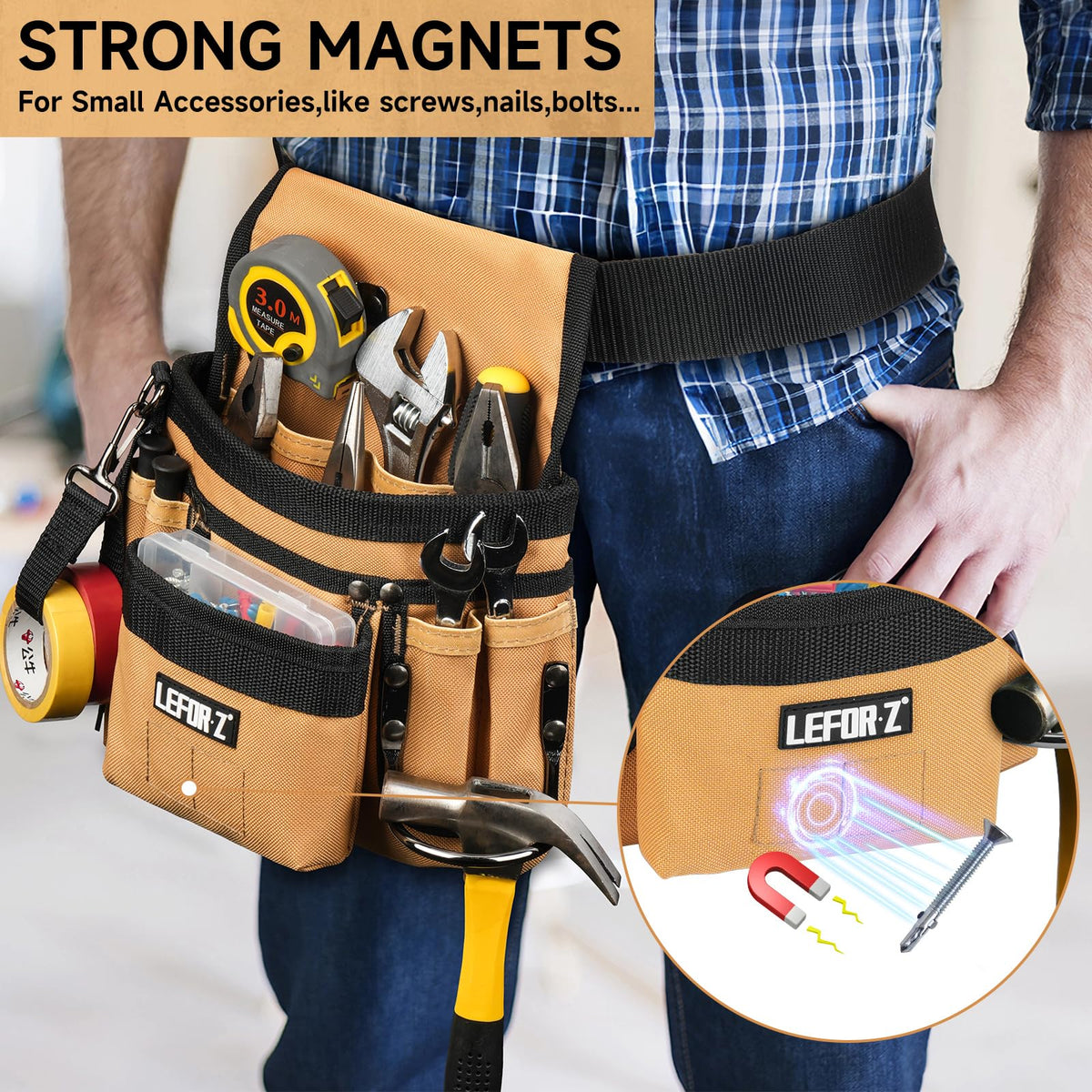 Tool Belt with Magnetic Tool Pouch R584