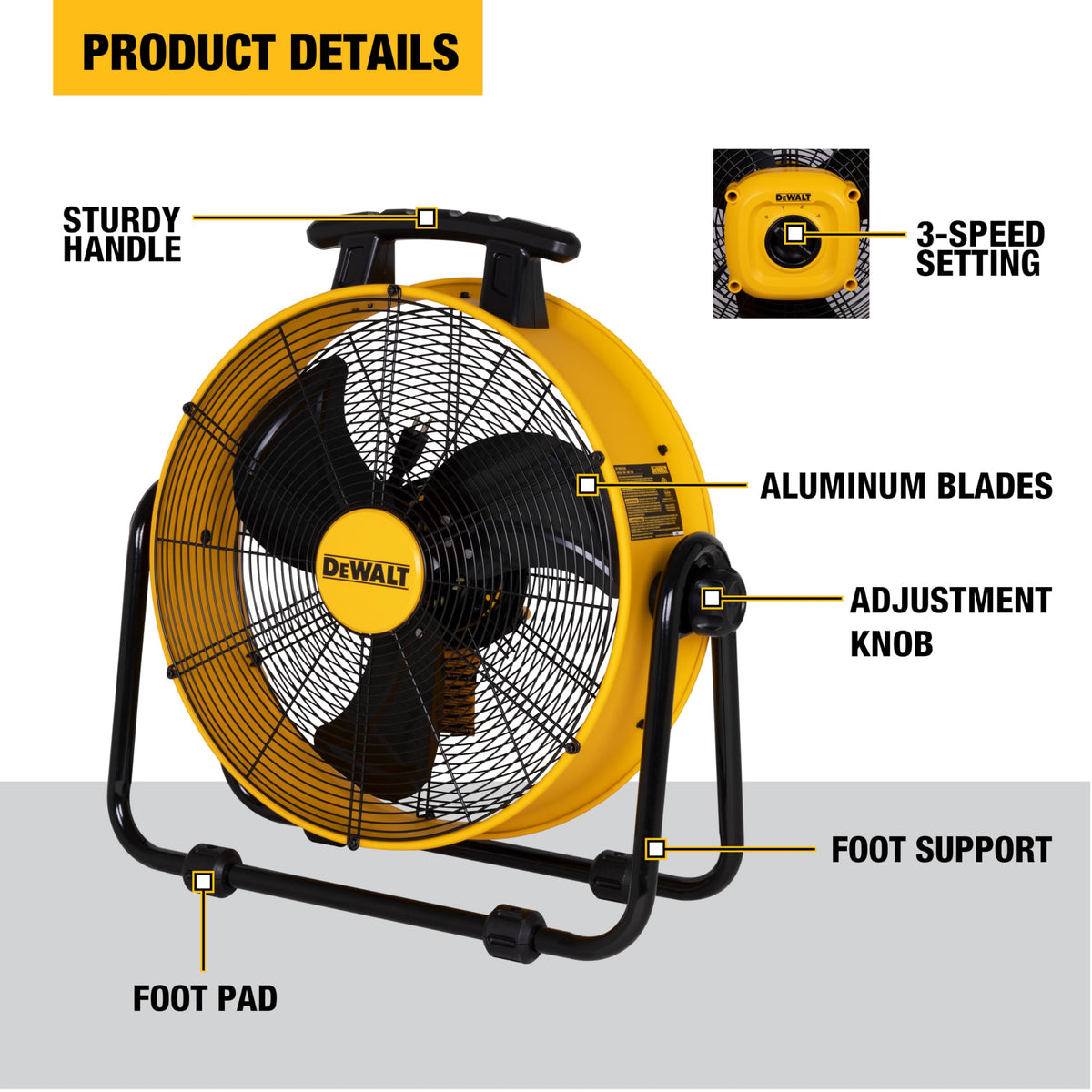 20 Inch Adjustable Tilting Drum Fan J9549