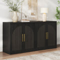 63" Black Wood Buffet Cabinet with Storage K774668
