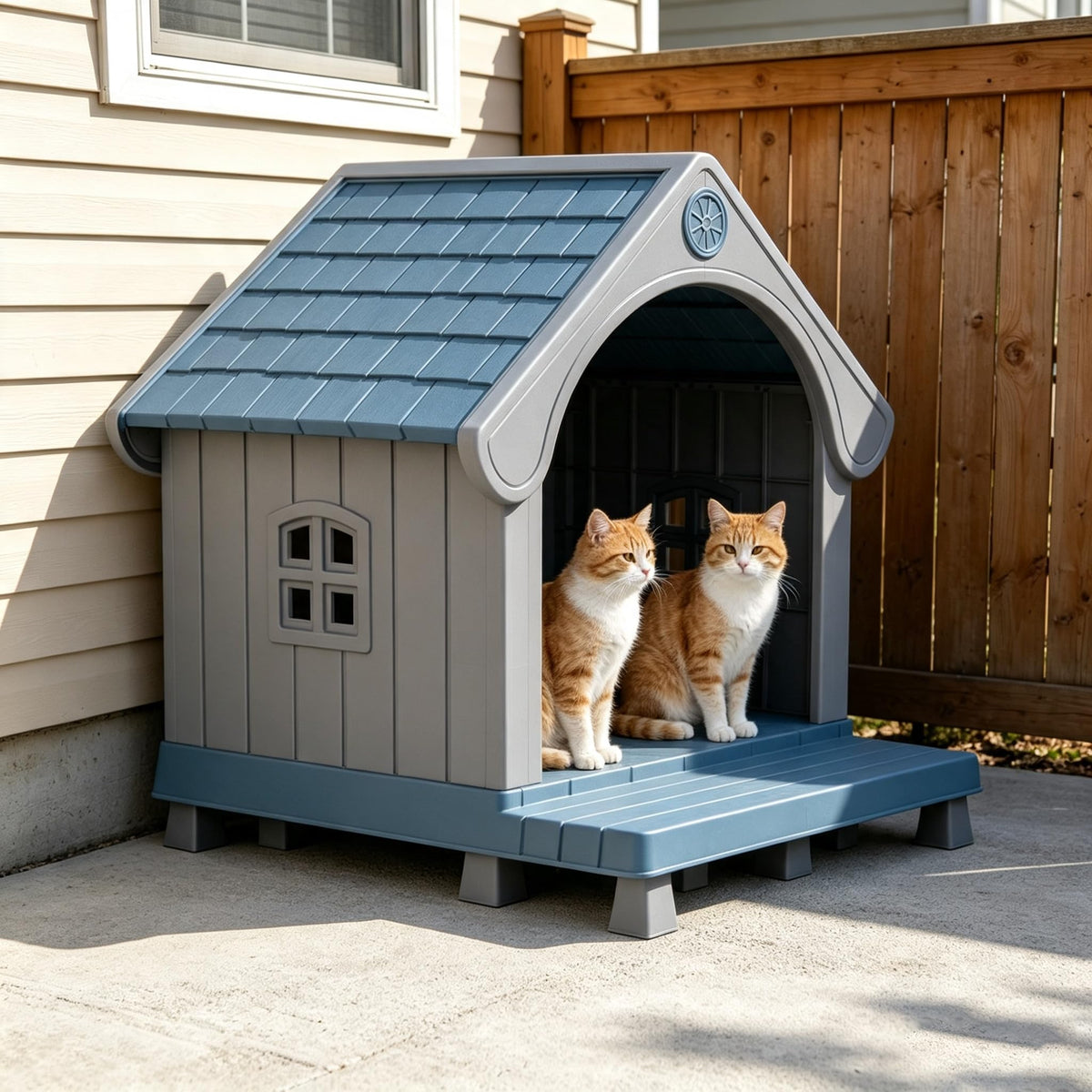 Weatherproof Elevated Outdoor Cat House M4113