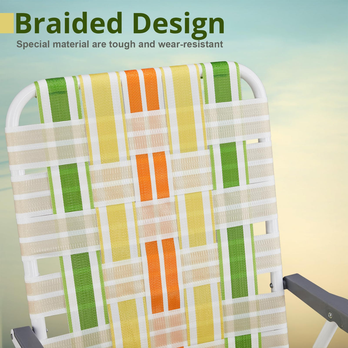 2 Pack Green Foldable Beach Chairs D459