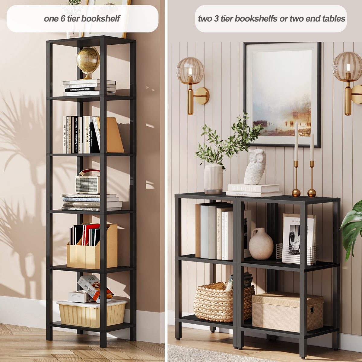 6-Tier Tall Narrow Bookshelf X255