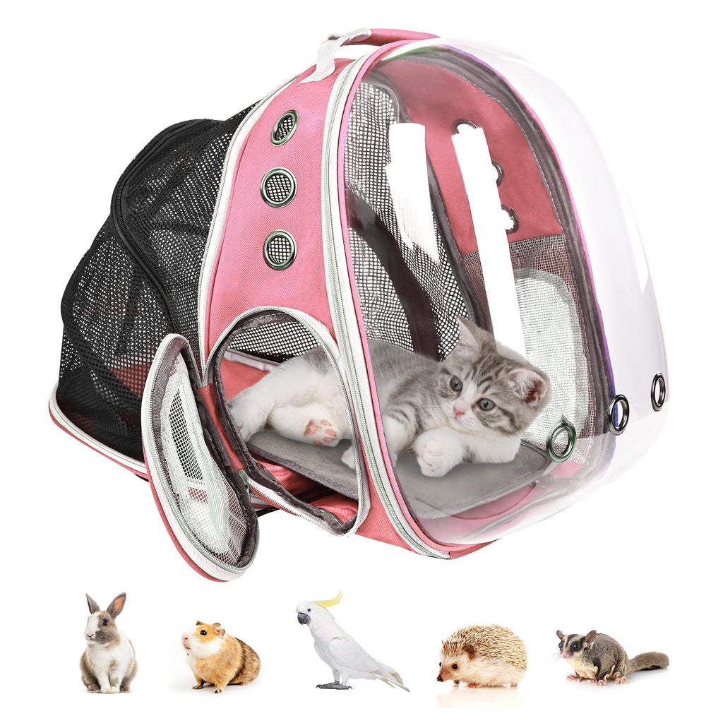 Expandable Pet Backpack Carrier for Under 15 lbs (Pink) X7943