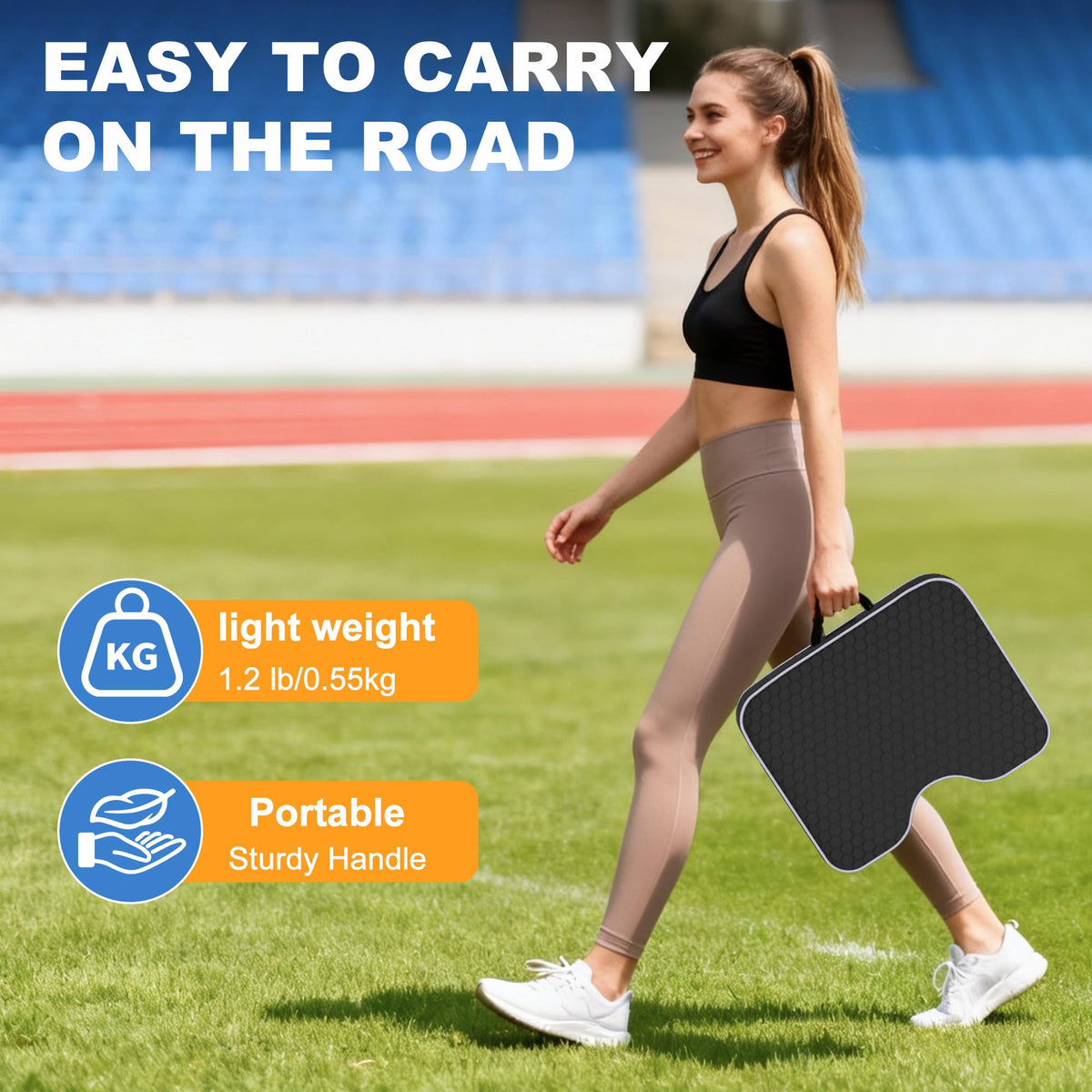 2 Pack Extra Thick Portable Bleacher Seat Cushions with Memory Foam E753