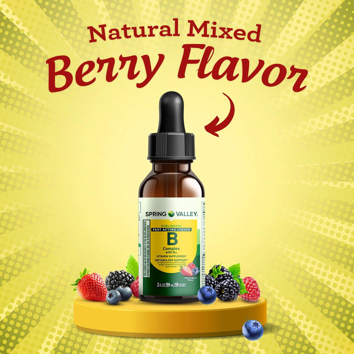 Liquid B-Complex with B12 Sublingual Berry Flavor 2 fl oz T87117