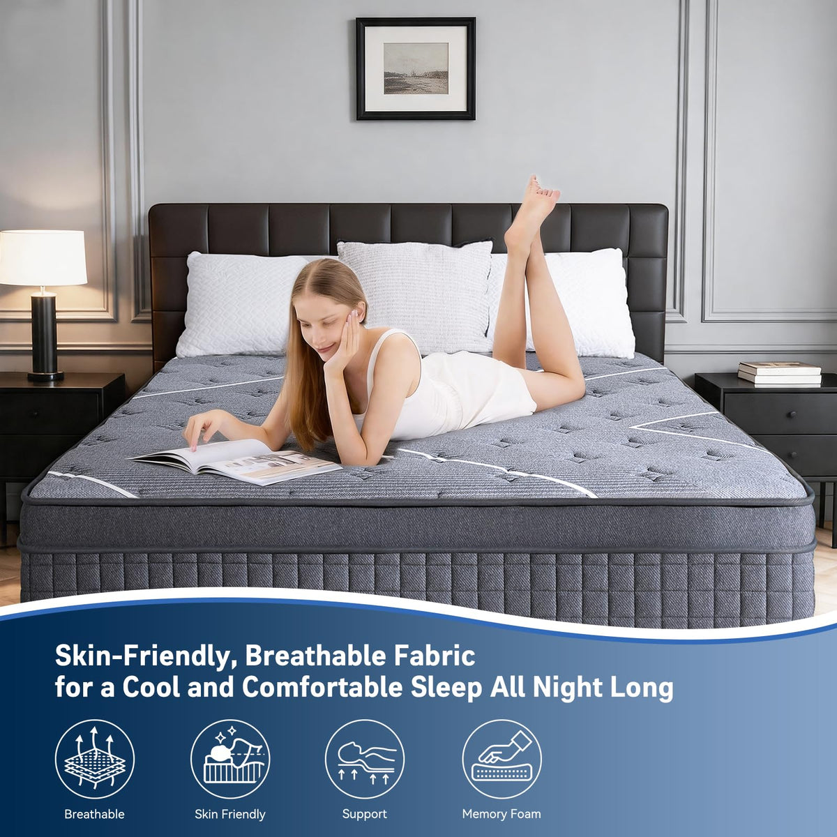 12 Inch Gel Memory Foam Hybrid Mattress H939