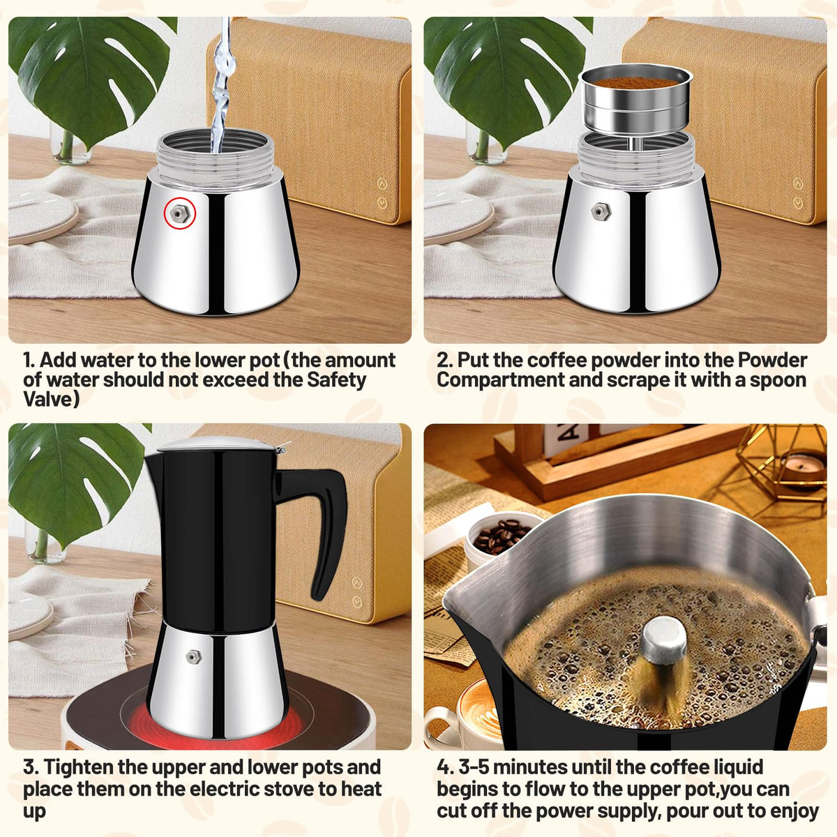 12 Cup Thickened 304 Stainless Steel Moka Pot O37297
